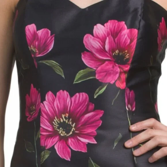 RENE BY RENE RUIZ Strapless Floral Gown With Slit - Picture 3 of 4